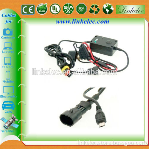Micro USB Direct to Battery Hard Wire Motorcycle brake Charging Cable